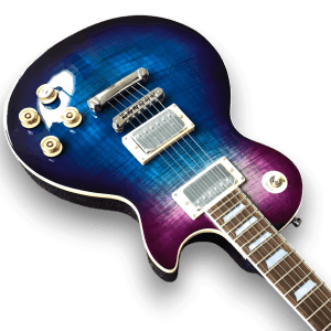 Custom Made Flame Maple Top 6 Strings LP Style Blueberry Burst Electric Guitar - Image 2
