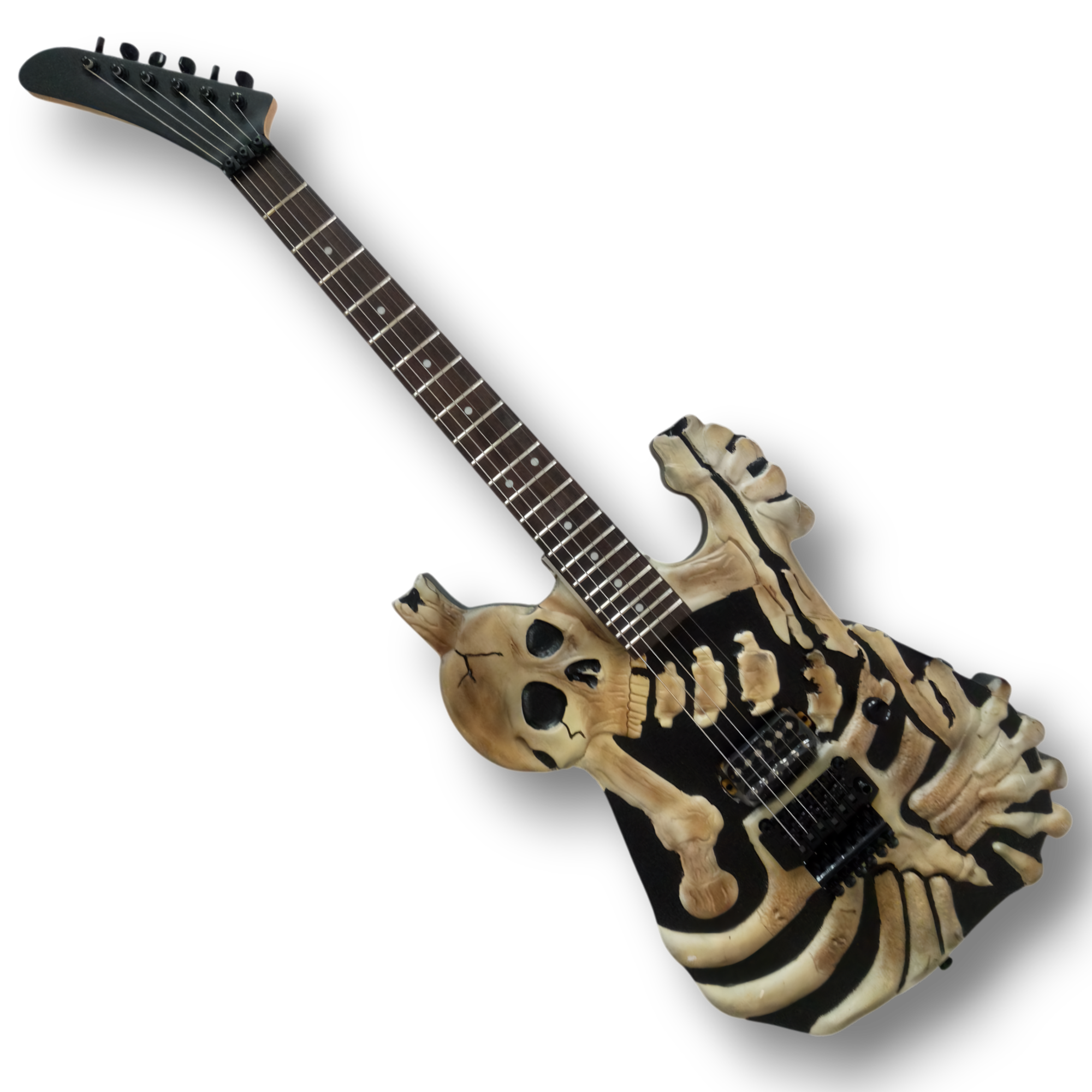 Custom Made Skull and Bones George Lynch Style 6 Strings Electric Guitar - Image 2