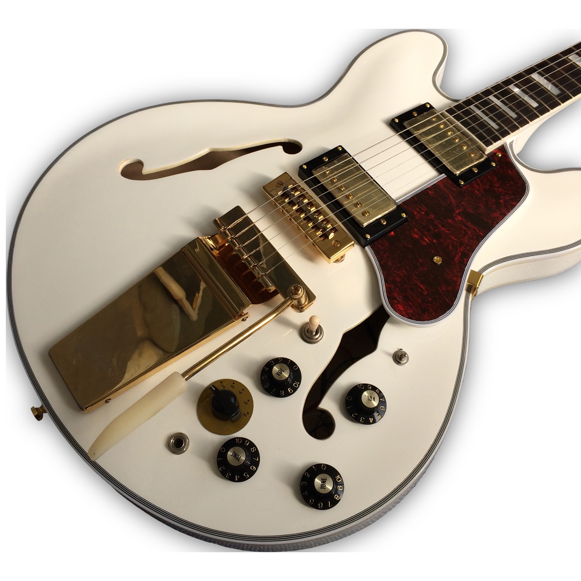 Custom Made Alpine White Semi-Hollow ES355 Style 6 Strings Electric Guitar - Image 2