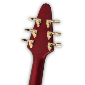 Custom Made Metallic Red Flying V Style with Custom Made Inaly 6 Strings Electric Guitar - Image 6