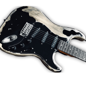 Custom Made Heavy Aged Black Relic Tele Style 6 Strings Electric Guitar - Image 2