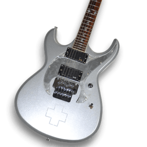 Custom Made Richard Z Style Platinum Silver Electric Guitar - Image 2