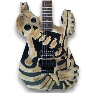 Custom Made Skull and Bones George Lynch Style 6 Strings Electric Guitar