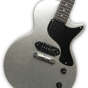 Custom Made Silver Sparkle P90 Pickups Single Cut LP Junior Style 6 Strings Electric Guitar - Image 3