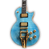 Custom Made Caribbean Blue Finish Flame Maple Top 6 Strings LP Style Electric Guitar