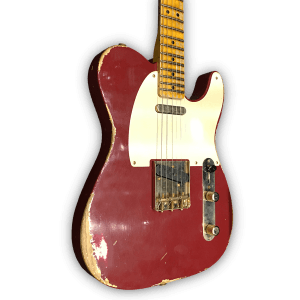 Custom Made Heavy Aged Red Relic Tele Style 6 Strings Electric Guitar - Image 2