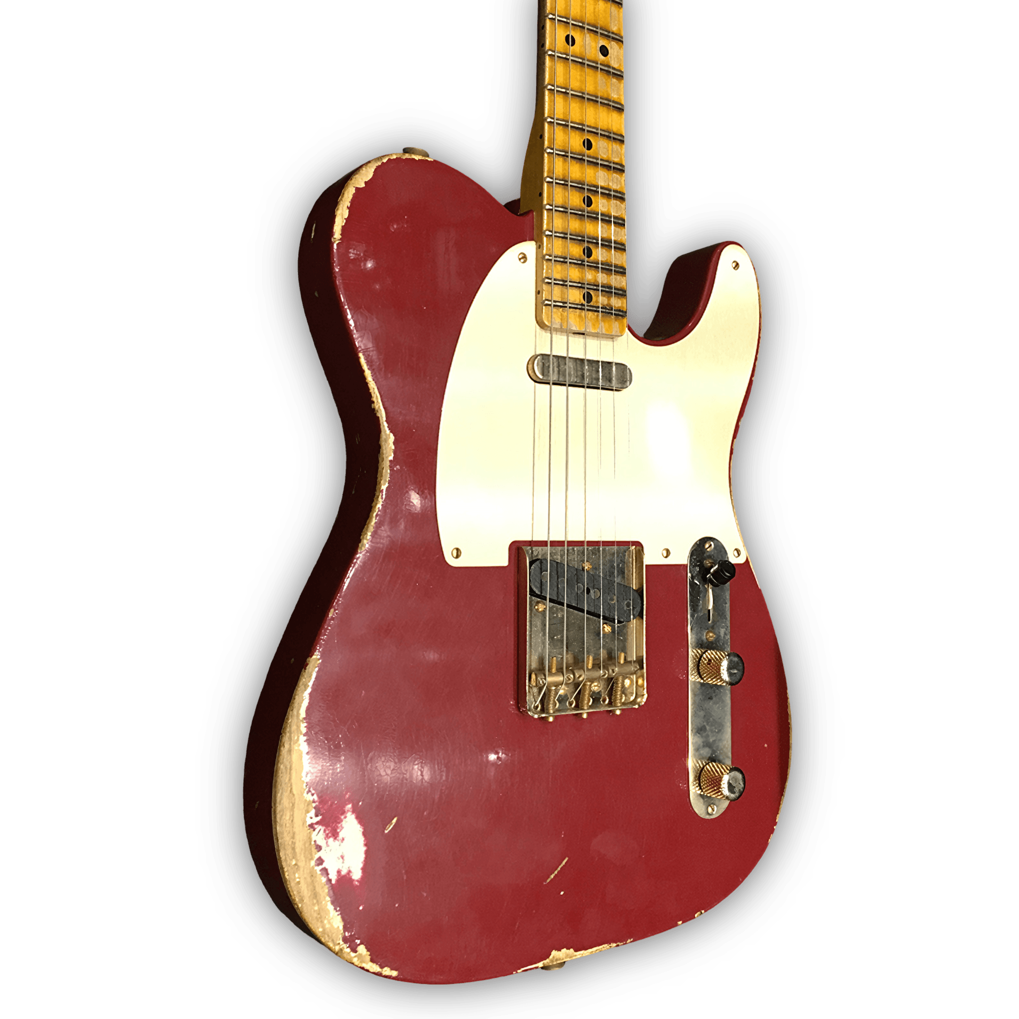 Custom Made Heavy Aged Red Relic Tele Style 6 Strings Electric Guitar - Image 2