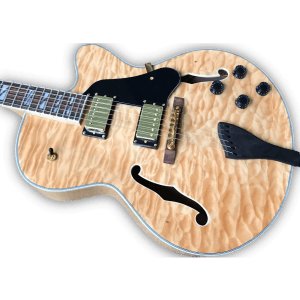 Custom Made Quilted Maple Top Natural Finish Style 6 Strings Electric Guitar - Image 2