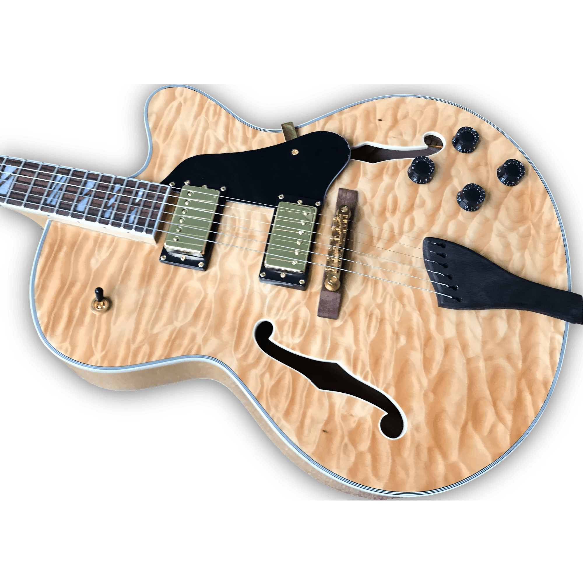 Custom Made Quilted Maple Top Natural Finish Style 6 Strings Electric Guitar - Image 2