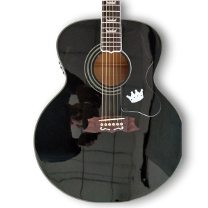 Custom Made Acoustic SJ-200 Style Elvis Presley Black Beauty Acoustic Guitar - Image 2