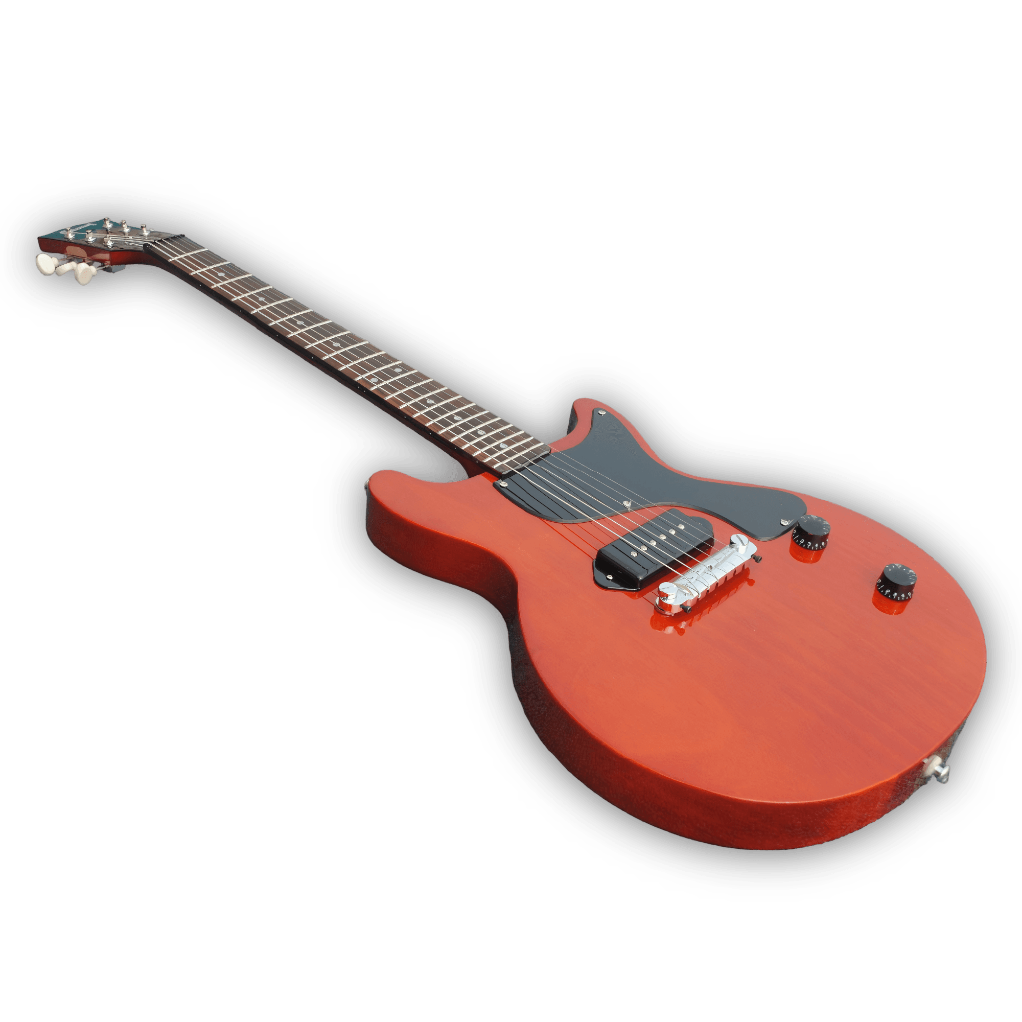 Custom Made Double Cut P90 Pickups LP Junior Style Translucent Wood Finish 6 Strings Electric Guitar - Image 2