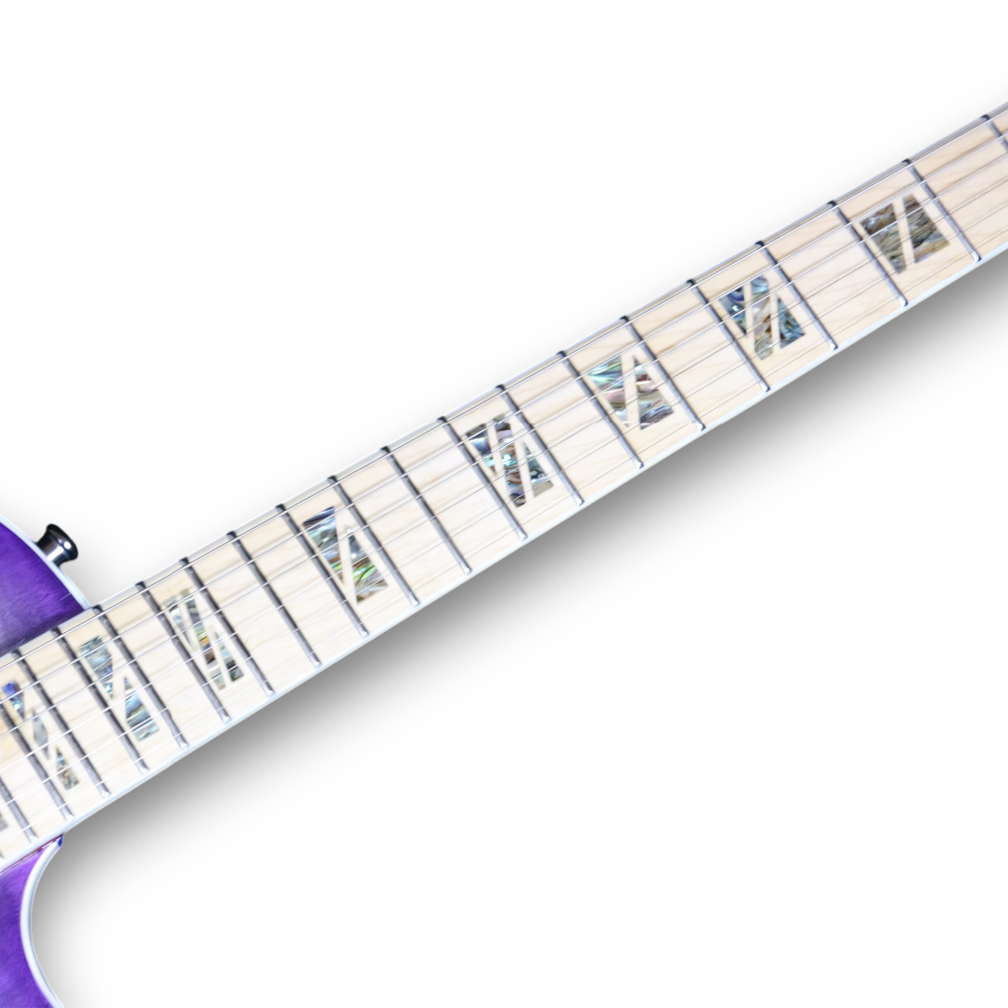Custom Made Blueberry Burst Flame Maple Top LP Style Electric Guitar 6 Strings - Image 4