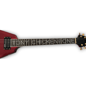 Custom Made Metallic Red Flying V Style with Custom Made Inaly 6 Strings Electric Guitar - Image 3