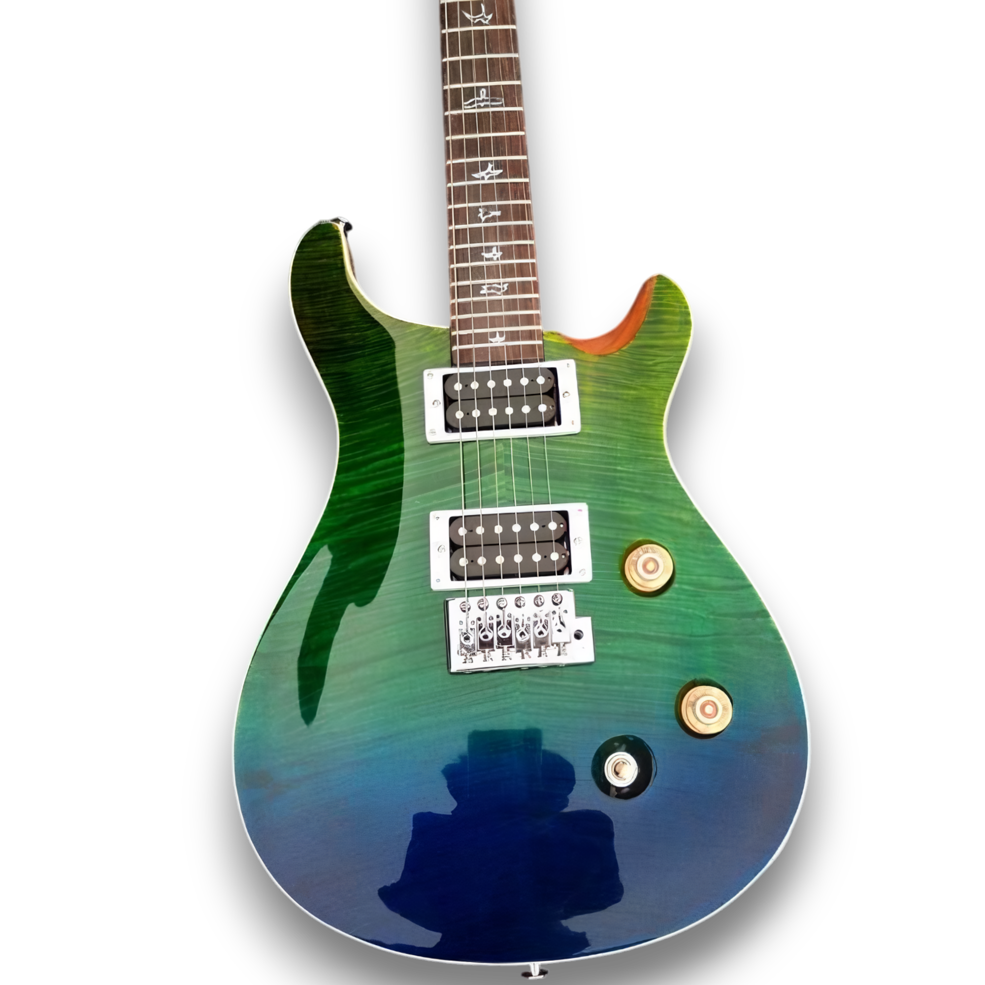 Custom Made Rainbow Flame Maple Top Wood 6 Strings Electric Guitar