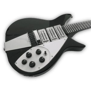Custom Made Black John Lennon 325 Style 6 Strings Electric Guitar - Image 3