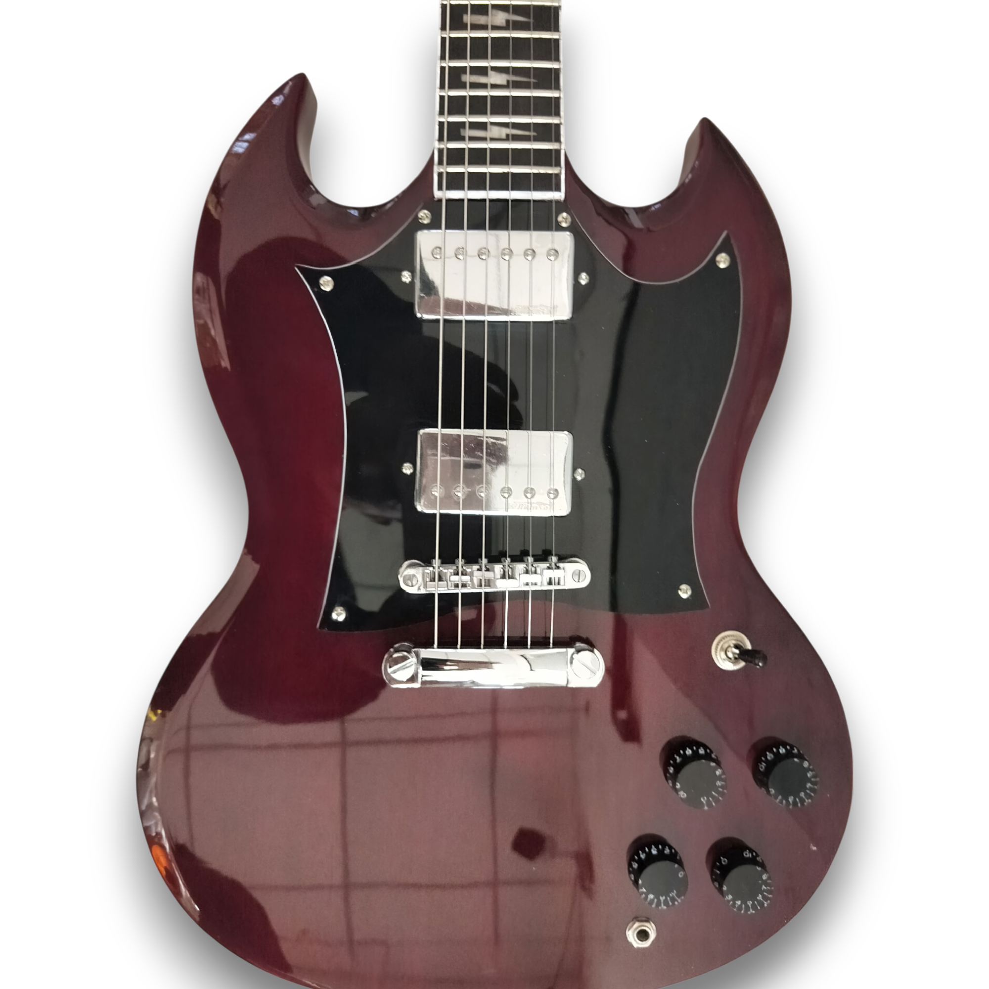 Custom Made Angus Young Cherry Vintage SG Style 6 Strings Electric Guitar