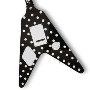 Custom Made Randy Rhoads Black Dot V Style White Polka Dot Electric Guitar - Image 6