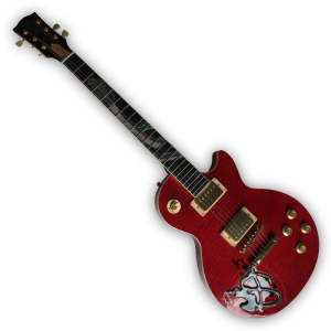 Custom Made Snake Inlay Red Flame Maple Top Slash Snakepit LP Style Electric Guitar