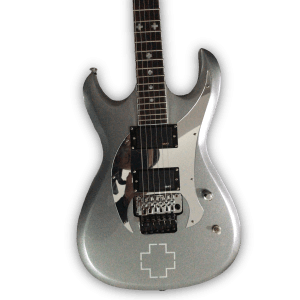 Custom Made Platinum Silver Richard Z. Kruspe Style 6 Strings Electric Guitar - Image 2