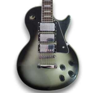 Custom Made Metallic Silverburst Teardrop LP Style 6 Strings Electric Guitar