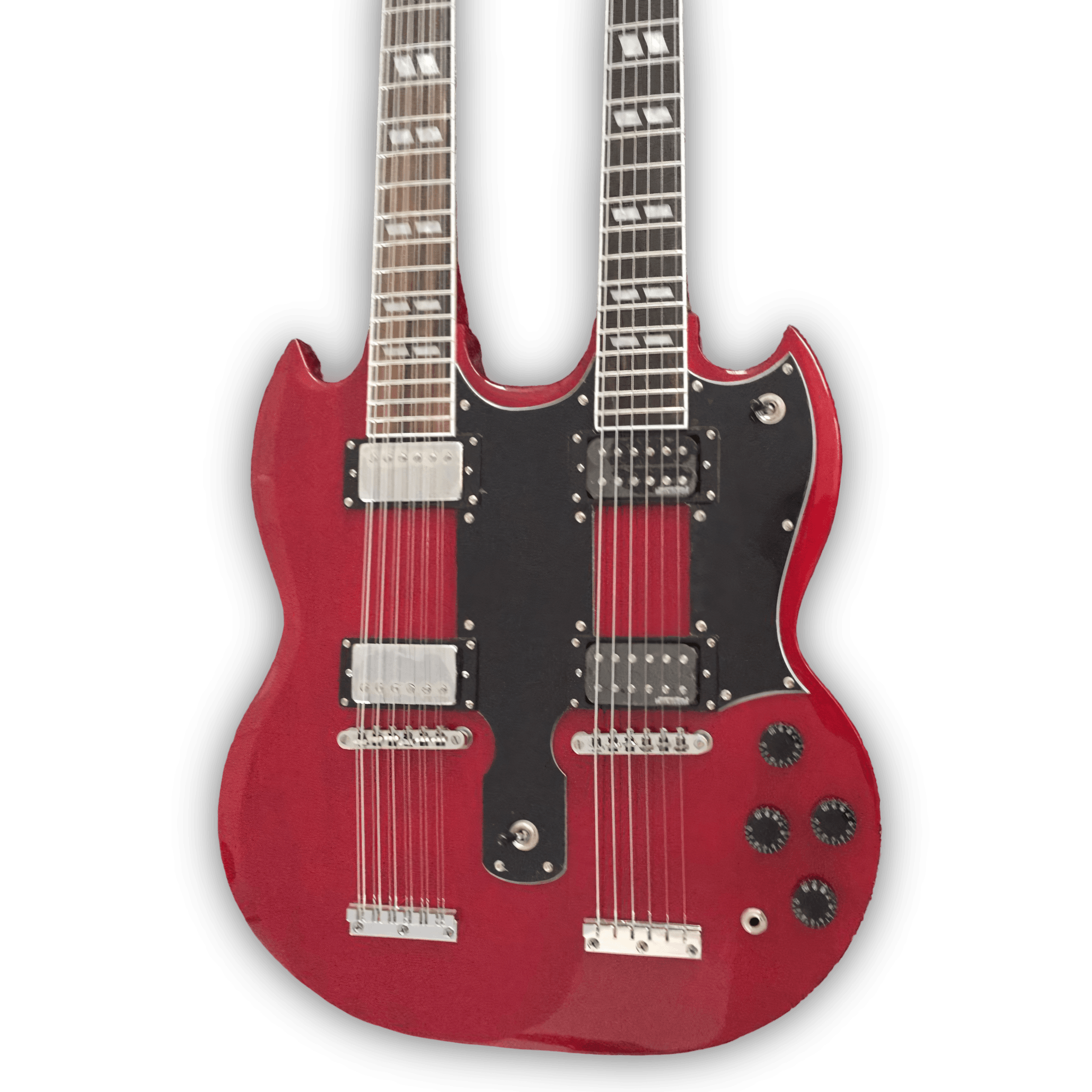 Custom Made Cherry Red Don Felder SG Style 1275 Double Neck 12 & 6 Strings Electric Guitar