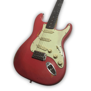 Custom Made Aged Red Heavy Relic Style 6 Strings Electric Guitar - Image 2
