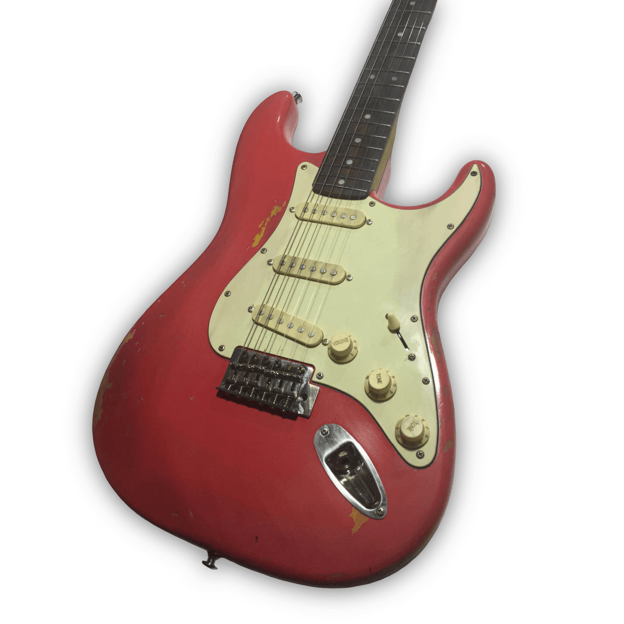 Custom Made Aged Red Heavy Relic Style 6 Strings Electric Guitar - Image 2
