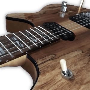 Custom Made Spalted Maple Top Natural Finish 6 Strings Electric Guitar - Image 3