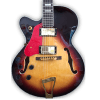 Custom Made Left Handed F Hole Hollow Body L5 Style Vintage Sunburst 6 Strings Electric Guitar
