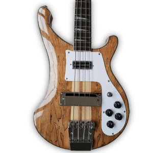 Custom Made Spalted Maple Top Natural Finish 4003 Style 4 Strings Electric Bass