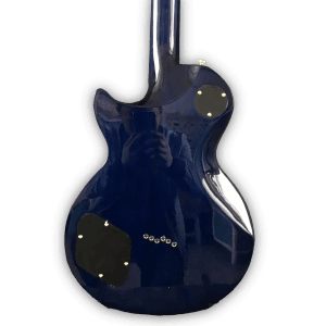 Custom Made Ocean Fade LP Style Blue Quilted Maple Top Electric Guitar - Image 3