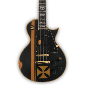 Custom Made Relic Black Iron Cross Guitar LP James Hetfield Style Electric Guitar