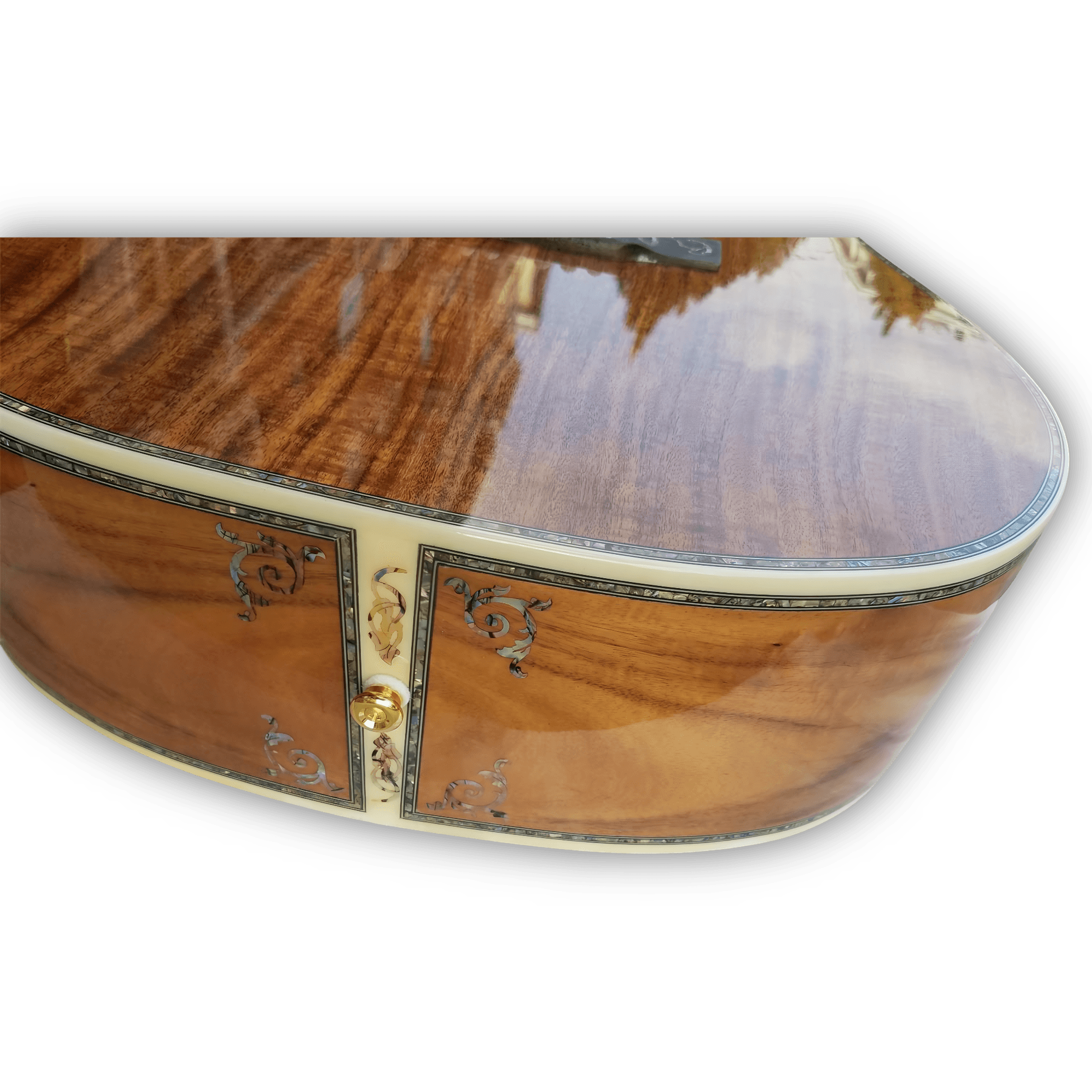Custom Made Koa Wood D45 Style Abalone Binding and Inlay Acoustic Guitar - Image 9