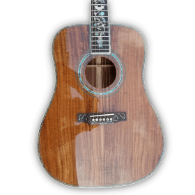 Custom Made Koa Wood D45 Style Abalone Binding and Inlay Acoustic Guitar