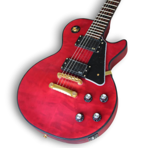 Custom Made LP Style Matt Red Finish 6 Strings Electric Guitar - Image 3