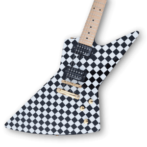 Custom Made Rick Nielsens Explorer Style Checkerboard 6 Strings Electric Guitar - Image 3