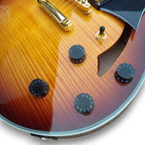 Custom Made Sunburst Johnny A Style Hollowbody Flame Maple Top 6 Strings Electric Guitar - Image 7