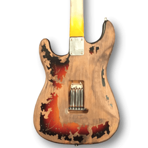 Custom Made SRV Strat Style Heavy Aged Black Relic Stevie Ray Vaughan 6 Strings Electric Guitar - Image 5