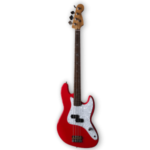 Custom Made Red Mark Hoppus White Pearloid Pickguard Jazz Style 4 Strings Electric Bass - Image 2
