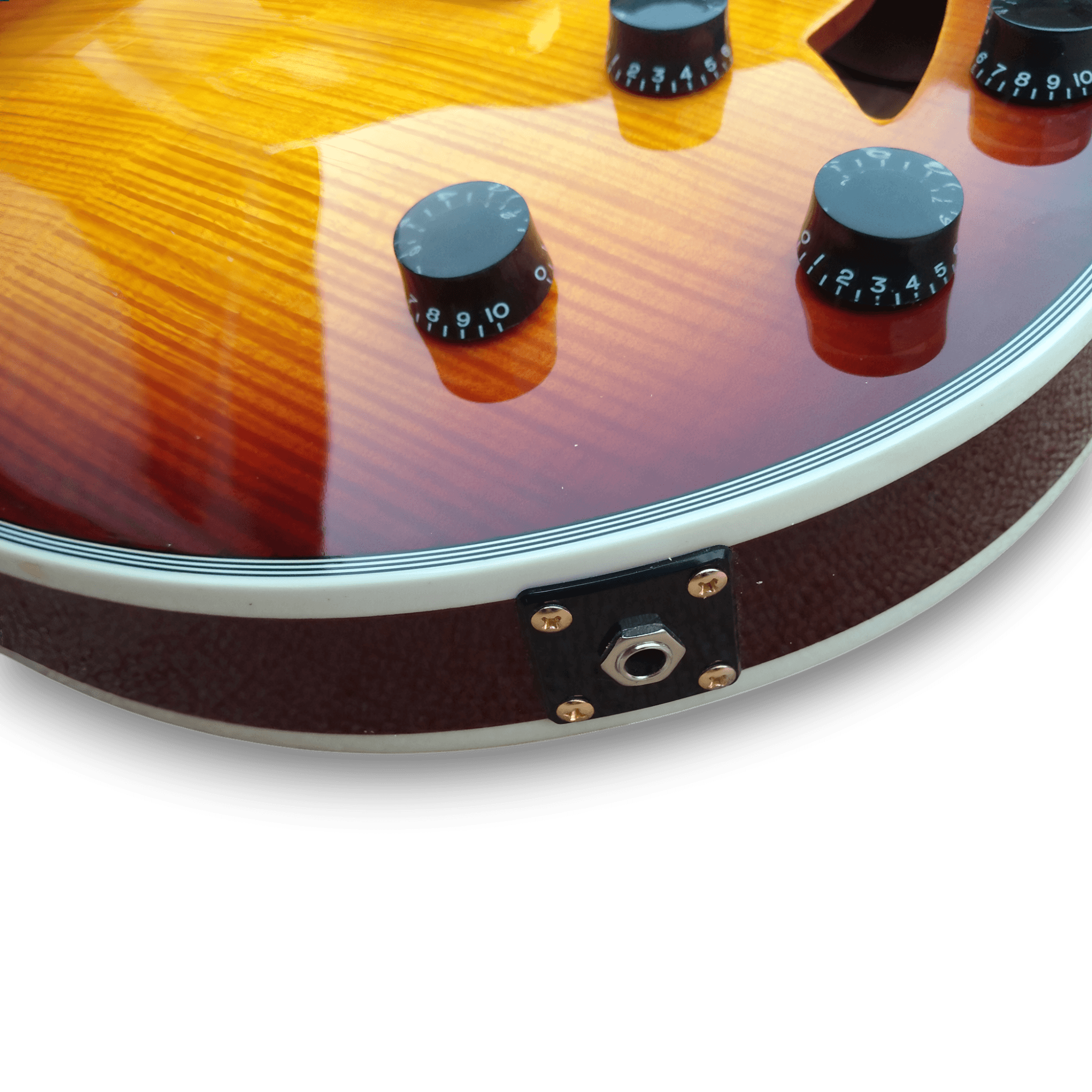 Custom Made Sunburst Johnny A Style Hollowbody Flame Maple Top 6 Strings Electric Guitar - Image 8