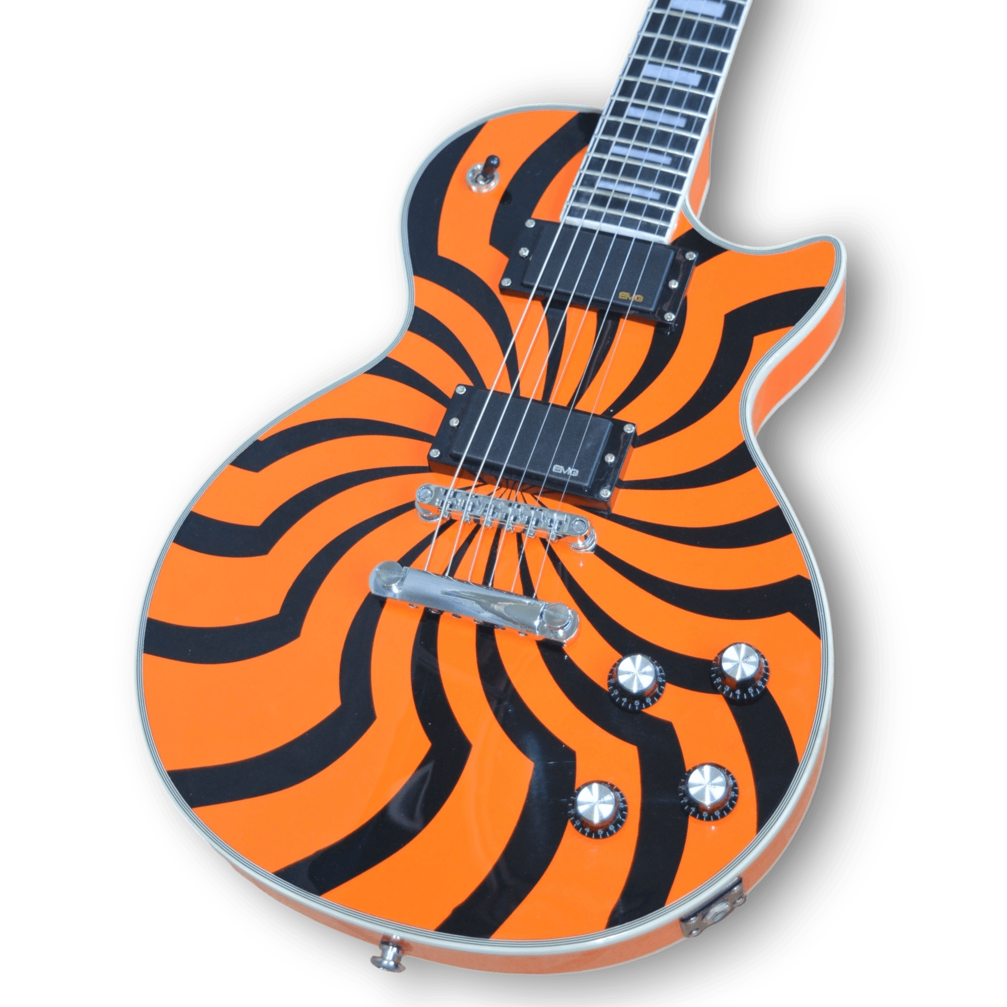 Custom Made Orange Zakk Wylde LP Buzzsaw Style 6 Strings Electric Guitar - Image 4