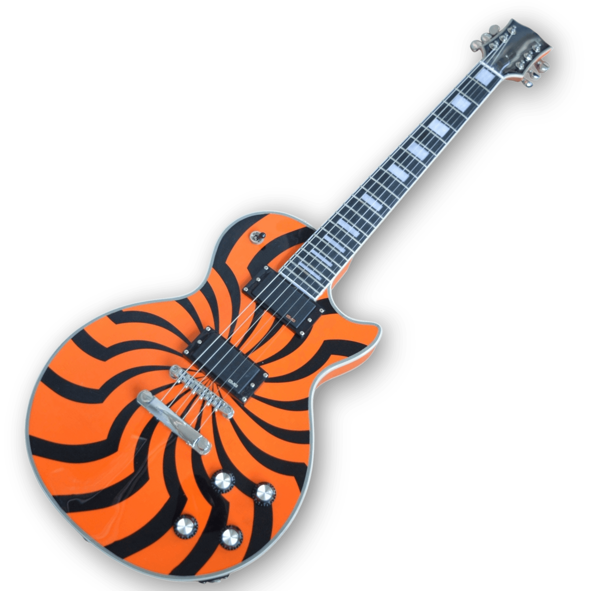 Custom Made Orange Zakk Wylde LP Buzzsaw Style 6 Strings Electric Guitar - Image 3