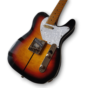 Custom Made Sunburst Quilted Maple Top Tuff Dog Tele Merle Haggard Style Electric Guitar - Image 4