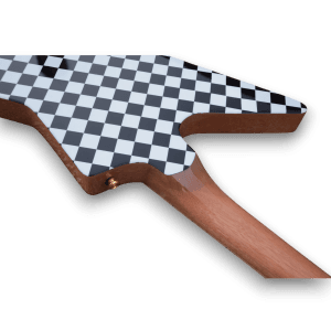 Custom Made Rick Nielsens Explorer Style Checkerboard 6 Strings Electric Guitar - Image 8