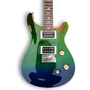 Custom Made Flame Maple Blud Green Fade Top Wood 6 Strings Electric Guitar - Image 3