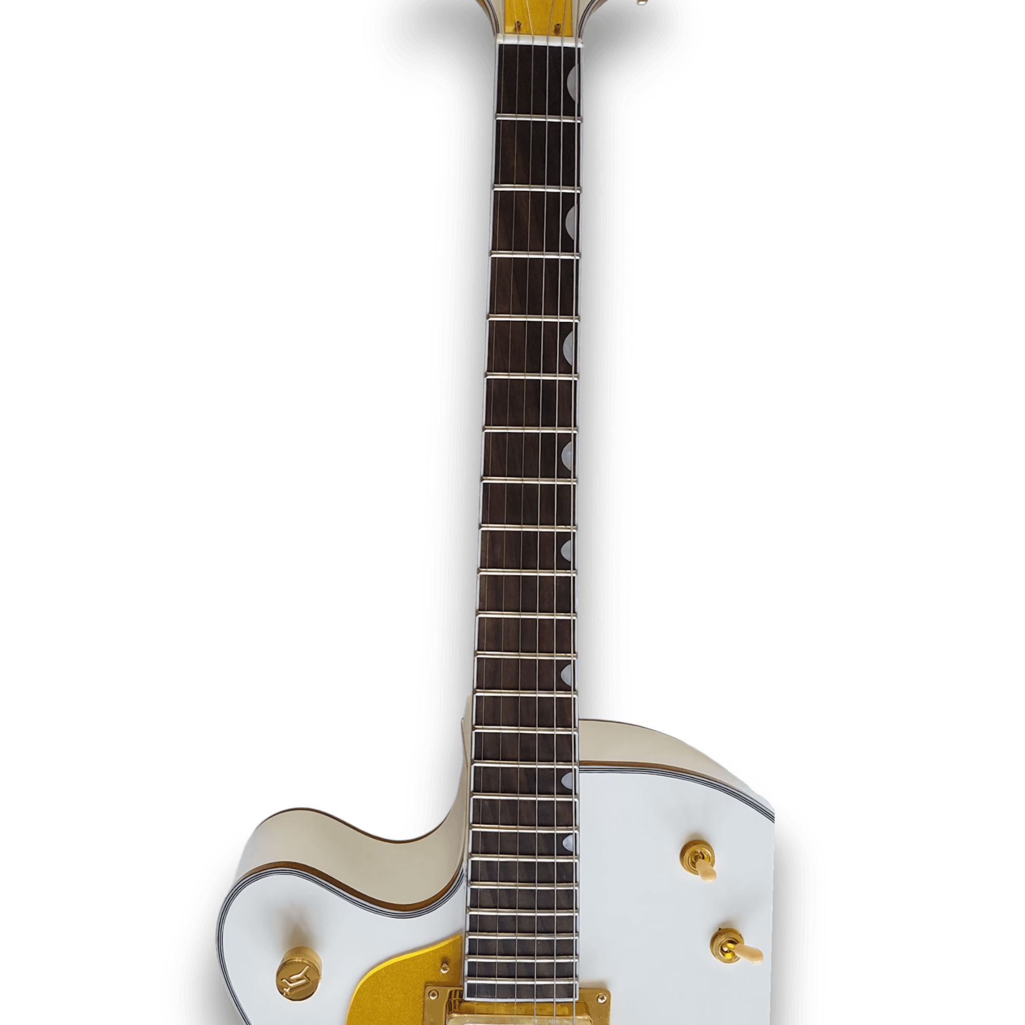 Custom Made White Left Handed Hollow Body Falcon Style 6 Strings Electric Guitar - Image 2