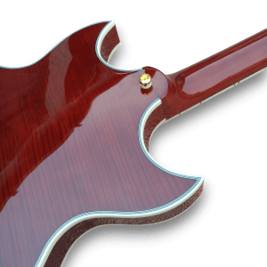 Custom Made Sunburst Johnny A Style Hollowbody Flame Maple Top 6 Strings Electric Guitar - Image 14