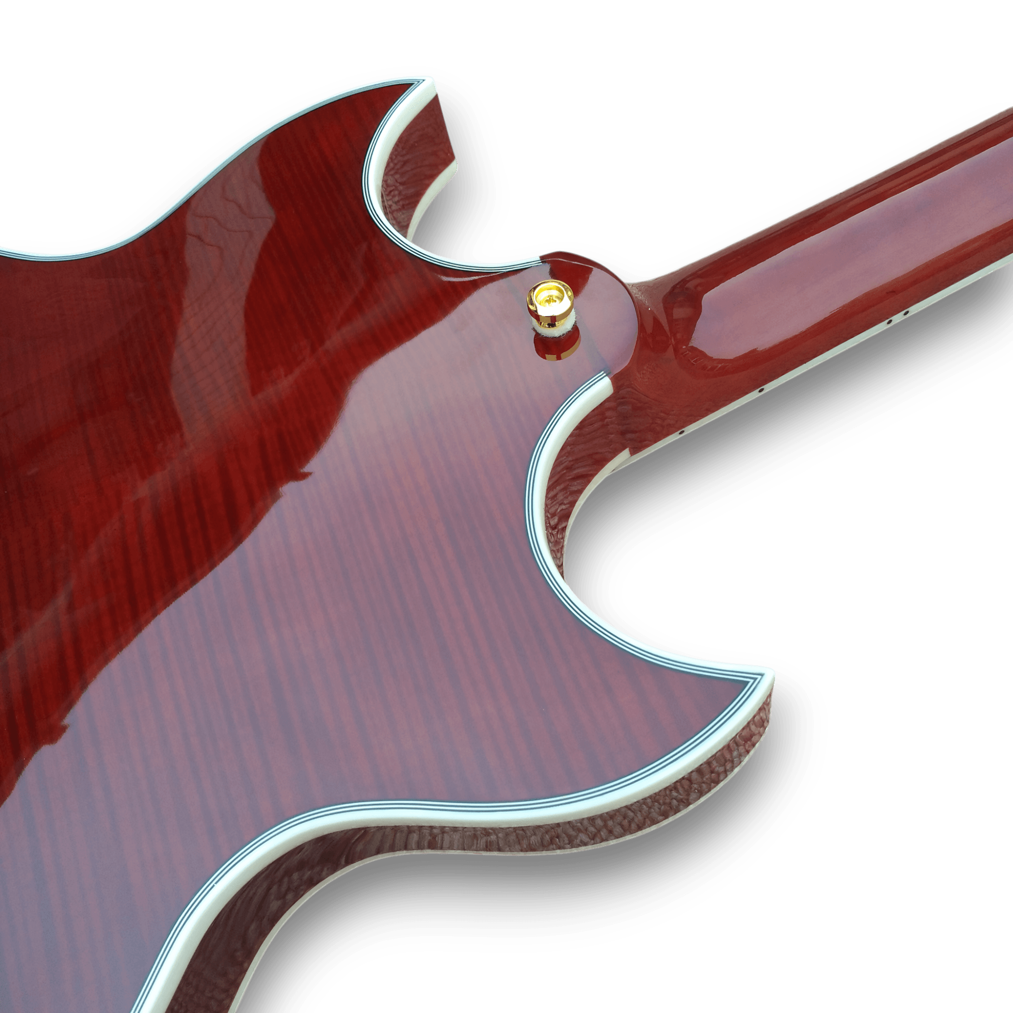 Custom Made Sunburst Johnny A Style Hollowbody Flame Maple Top 6 Strings Electric Guitar - Image 14