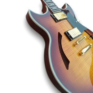 Custom Made Sunburst Johnny A Style Hollowbody Flame Maple Top 6 Strings Electric Guitar - Image 5