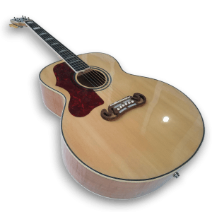 Custom Made Antique Natural Finish Left Handed J200 Style Acoustic Guitar - Image 3